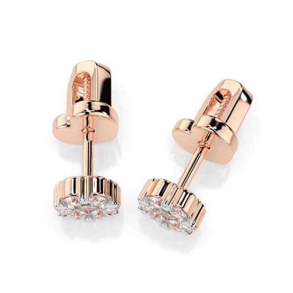 златни обеци cara diamanti k102 10015r 2.0 с диаманти 18к розово злато gold diamond earrings classicwatches.bg