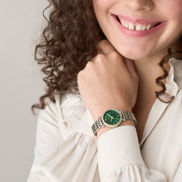 дамски часовник fossil зелен циферблат carlie колекция classicwatches.bg
