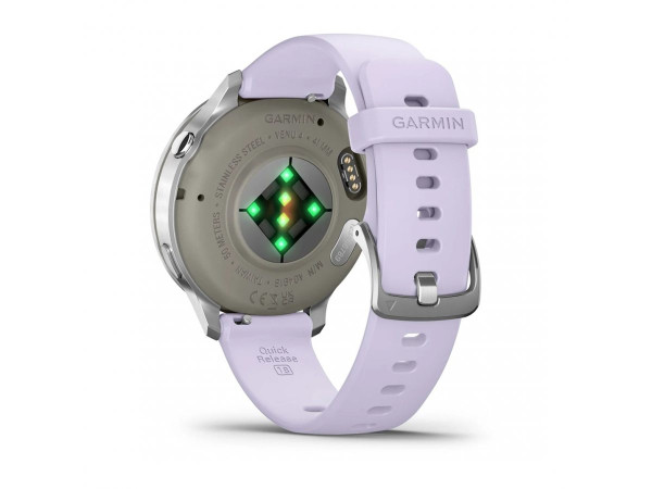 Garmin Venu 4 41mm Silver/S Periwinkle – AMOLED GPS смарт часовник с LED фенер – ClassicWatches.bg otzad