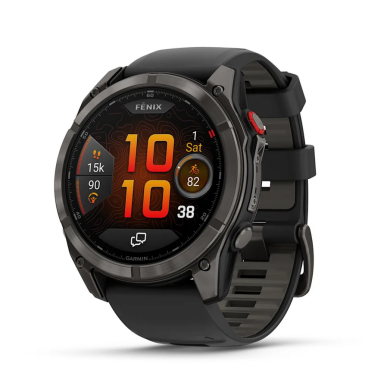 GARMIN FENIX 8 PRO 51MM AMOLED SAPPHIRE CARBON GRAY DLC TITANIUM С BLACK/PEBBLE GRAY СИЛИКОНОВА КАИШКА 010-03199-01