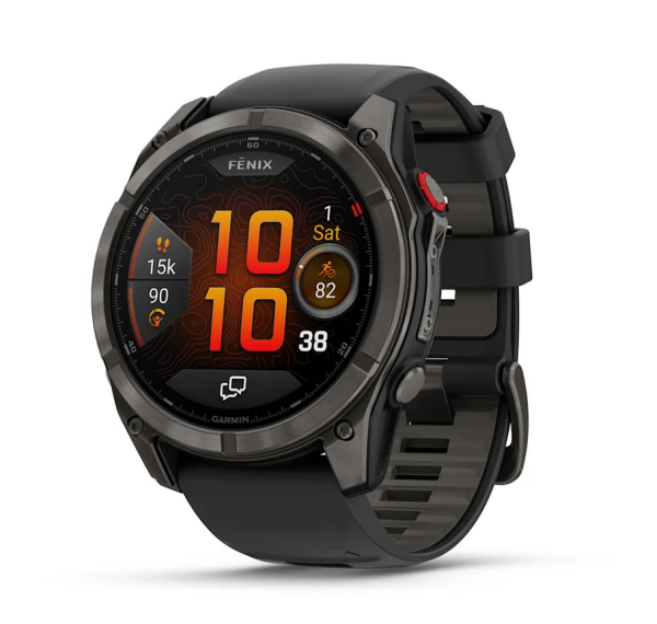 GARMIN FENIX 8 PRO 51MM AMOLED SAPPHIRE CARBON GRAY DLC TITANIUM С BLACK/PEBBLE GRAY СИЛИКОНОВА КАИШКА 010-03199-01
