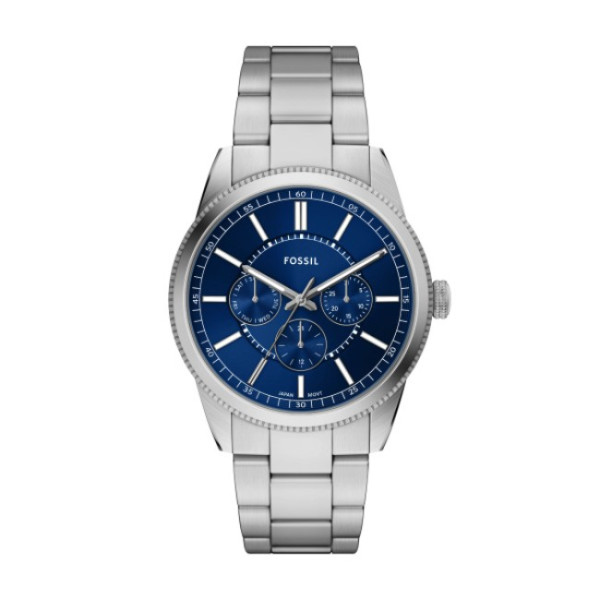 часовник fossil fs6134 мъжки син циферблат сребриста верижка classicwatches.bg