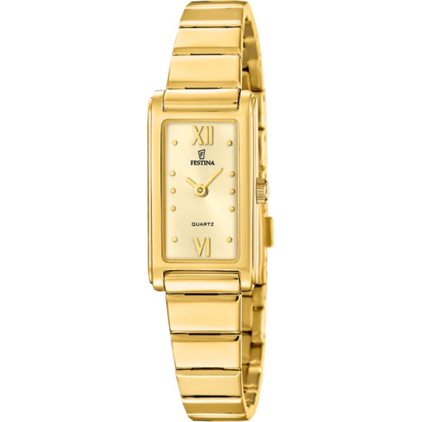часовник festina f20768/2 дамски златен правоъгълен корпус classicwatches.bg