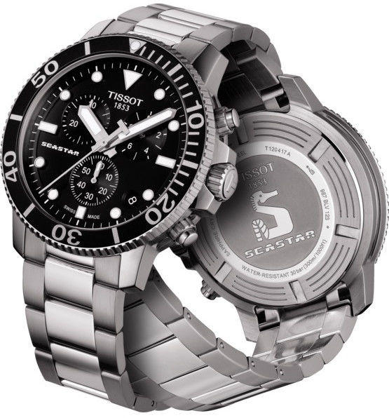 TISSOT SEASTAR 1000  CHRONOGRAPH QUARTZ  45.5MM MEN'S WATCH T120.417.11.051.00