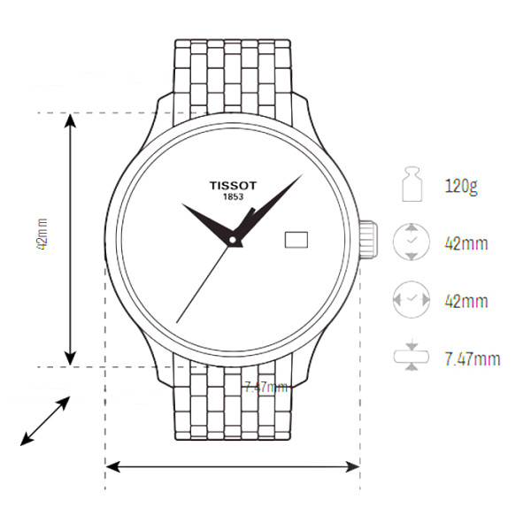 TISSOT TRADITION QUARTZ  42MM MEN'S  WATCH T063.610.11.038.00
