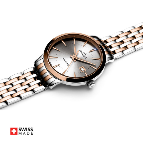 часовник appella l32003.r197dq дамски с диамант classicwatches.bg
