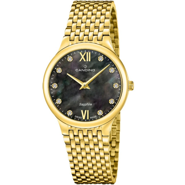 Часовник candino c4791 4 дамски златно покритие седефен циферблат classicwatches.bg
