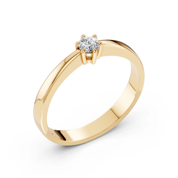 Cara пръстен с диамант 0.15 ct – ЗЛАТНО БИЖУ 14К K101-10151Y(3.4)/14K