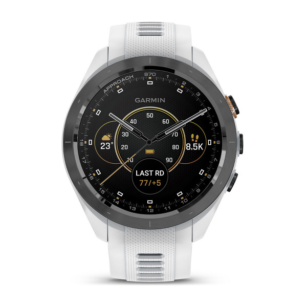 Garmin Approach S70 черен керамичен безел с бяла силиконова каишка 010-02746-10