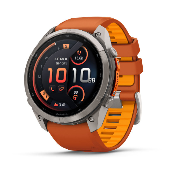 Garmin Fenix 9 Pro inReach Titanium с Autumn Orange/Spark Orange силиконова каишка 010-04337-01