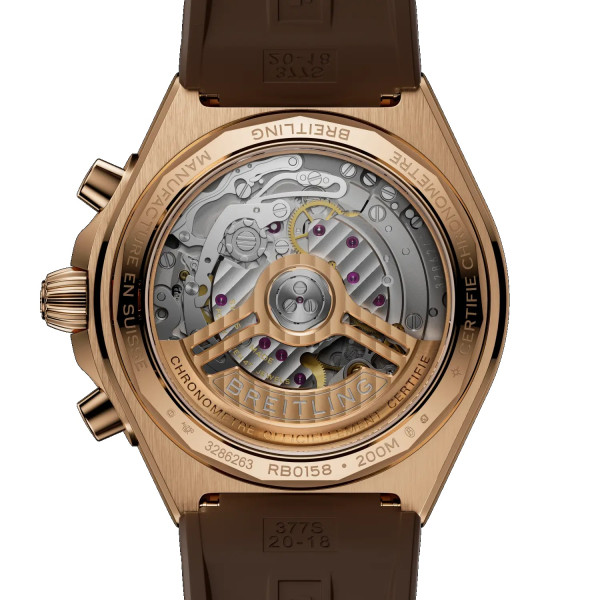 часовник breitling chronomat brown dial rubber strap classicwatches.bg