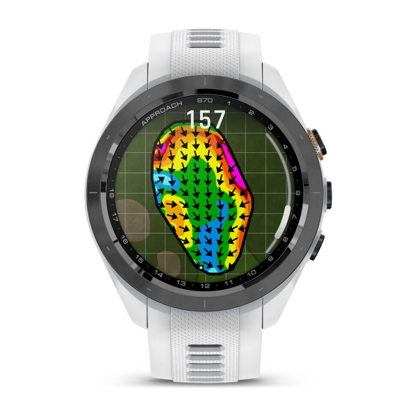 Garmin Approach S70 черен керамичен безел с бяла силиконова каишка 010-02746-10