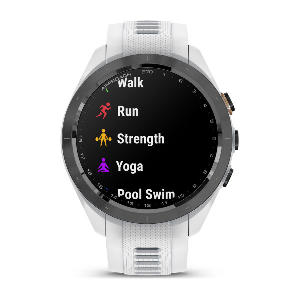 Garmin Approach S70 черен керамичен безел с бяла силиконова каишка 010-02746-10