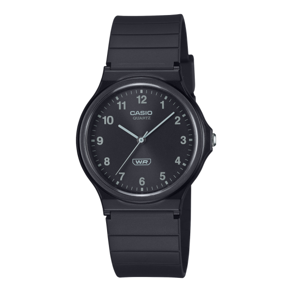 Casio MQ-24B-1BEF аналогов часовник с черен циферблат и био-каишка – оригинален от ClassicWatches.bg