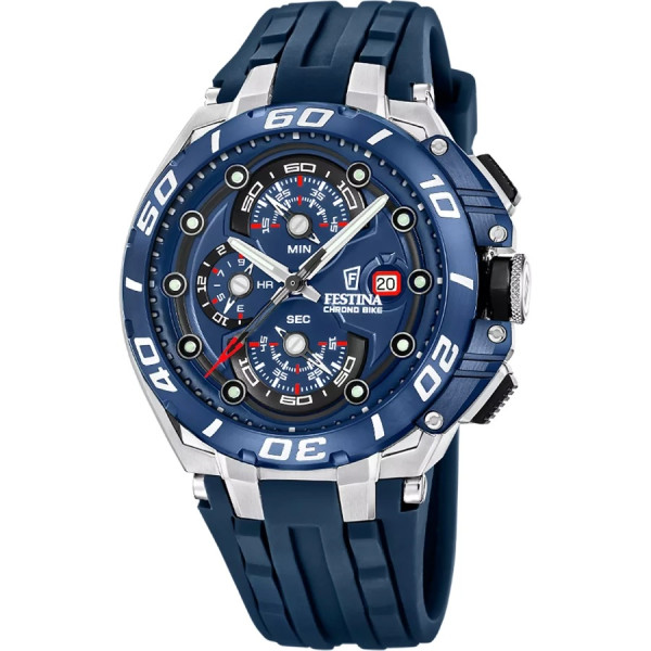 часовник festina f20755/4 мъжки син циферблат хронограф 46 мм classicwatches.bg