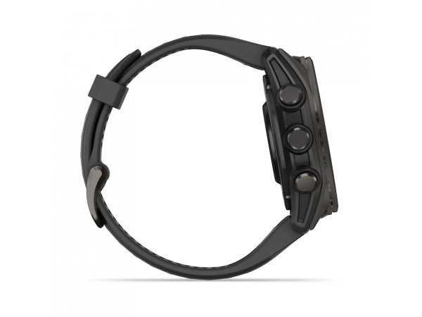 GARMIN FENIX 8 43MM AMOLED SAPPHIRE CARBON GRAY DLC TITANIUM С BLACK/PEBBLE GRAY СИЛИКОНОВА КАИШКА 010-02903-21