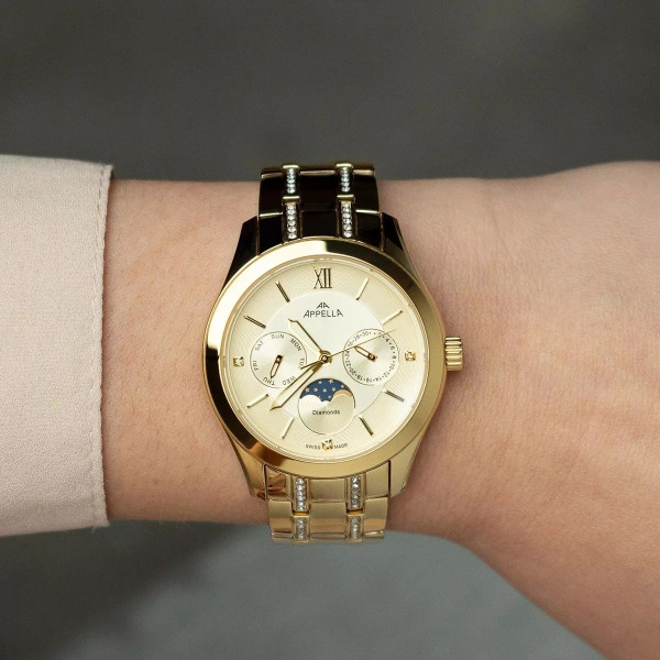елегантен дамски часовник Appella L50021.1161DQF с кристали по верижката classicwatches.bg