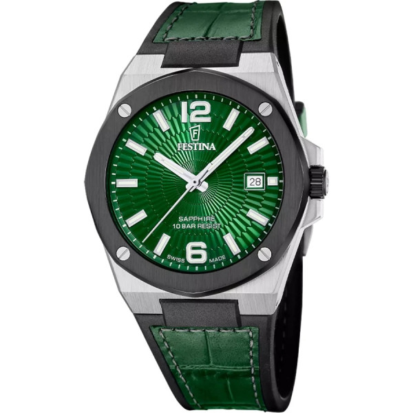 часовник festina swiss made f22001 3 зелен циферблат classicwatches.bg
