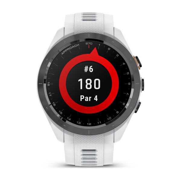 Garmin Approach S70 черен керамичен безел с бяла силиконова каишка 010-02746-10