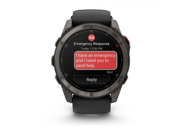 GARMIN FENIX 8 PRO 51MM AMOLED SAPPHIRE CARBON GRAY DLC TITANIUM С BLACK/PEBBLE GRAY СИЛИКОНОВА КАИШКА 010-03199-01