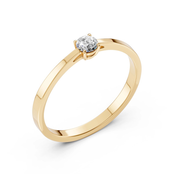 Cara пръстен с диамант 0.15 ct – ЗЛАТНО БИЖУ 14К K101-10012/1Y(3.4)/14K