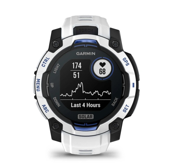 ЧАСОВНИК GARMIN INSTINCT 3 SOLAR WHITESTONE С BOLT BLUE LIMITED EDITION 45MM 010-02934-03