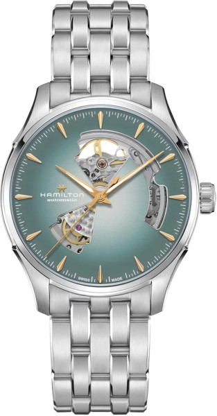 часовник hamilton jazzmaster open heart h32675141 turquoise dial classicwatches.bg