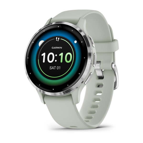 Garmin Venu 3S Silver безел със Sage Grey корпус и силиконова каишка 010-02785-01