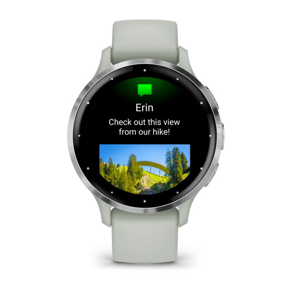 Garmin Venu 3S Silver безел със Sage Grey корпус и силиконова каишка 010-02785-01