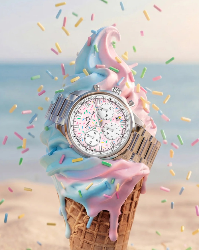 часовник norqain sprinkles автоматичен хронограф розов циферблат classicwatches.bg