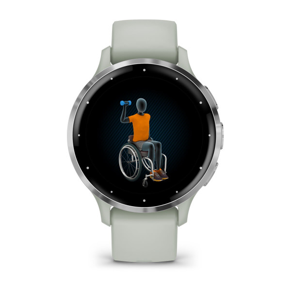 Garmin Venu 3S Silver безел със Sage Grey корпус и силиконова каишка 010-02785-01