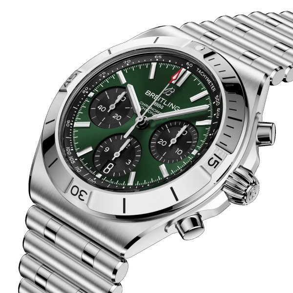 часовник breitling chronomat зелен циферблат стоманена верижка classicwatches.bg
