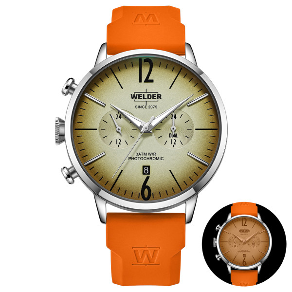 часовник welder moody wwrc551 стоманен корпус оранжева силиконова каишка classicwatches.bg