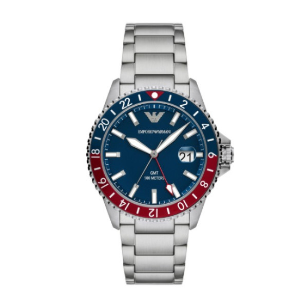мъжки часовник emporio armani ar11590 със син циферблат и GMT функция – изглед отпред – ClassicWatches.bg