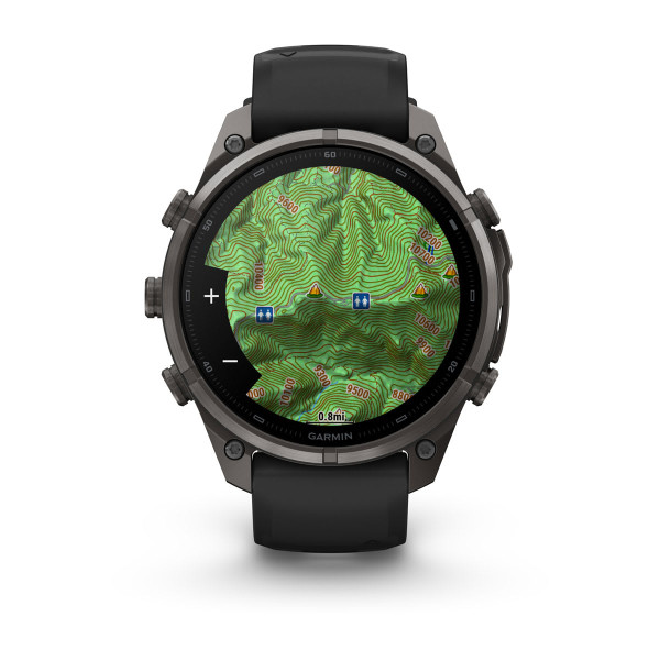 Garmin Fenix 9 Pro Carbon Gray DLC Titanium с Black/Pebble Grey силиконова каишка 010-04336-16