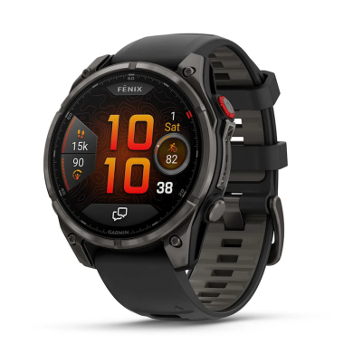 GARMIN FENIX 8 PRO 47MM AMOLED SAPPHIRE CARBON GRAY DLC TITANIUM С BLACK/PEBBLE GRAY СИЛИКОНОВА КАИШКА 010-03198-01
