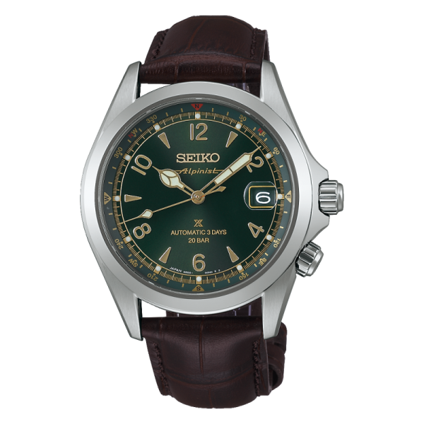 Часовник Seiko Prospex Alpinist SPB507J1 – автоматичен мъжки модел с зелен циферблат, сапфирено стъкло и водоустойчивост 200 м. Купи от classicwatches.bg.
