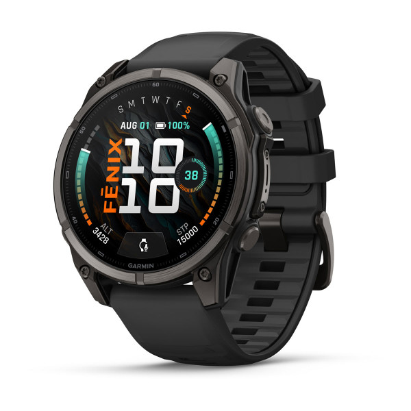 Garmin Fenix 9 Carbon Grey DLC Titanium с Black силиконова каишка 010-04762-11