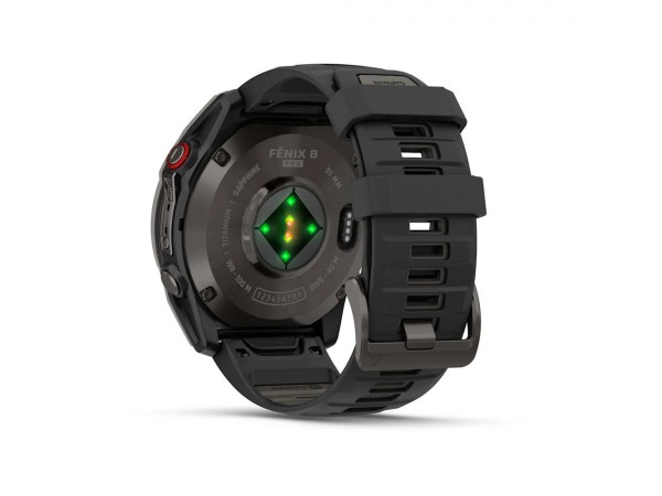 GARMIN FENIX 8 PRO 51MM AMOLED SAPPHIRE CARBON GRAY DLC TITANIUM С BLACK/PEBBLE GRAY СИЛИКОНОВА КАИШКА 010-03199-01