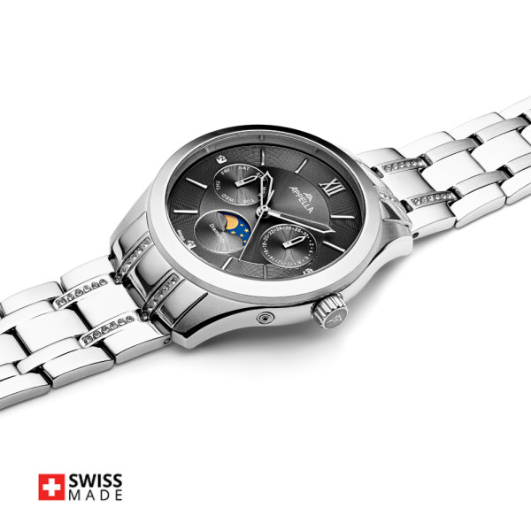 часовник Appella L50021.5166DQF тъмносив циферблат лунна фаза classicwatches.bg