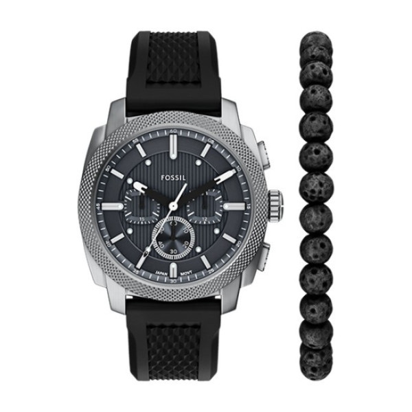 часовник fossil fs6145set мъжки сет с гривна вулканични камъни classicwatches.bg