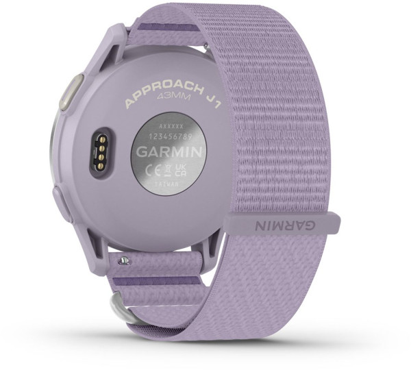 Garmin Approach® J1 GPS смарт часовник с Silver алуминиев безел и Lilac Comfortfit каишка 010-03898-10