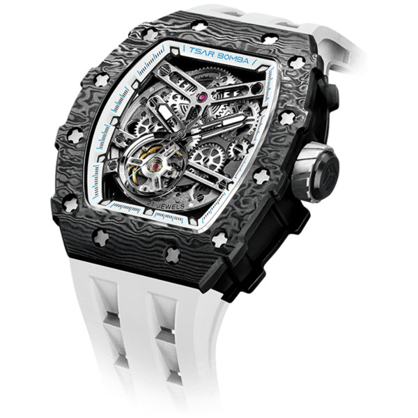 TSAR BOMBA T-Elemental Carbon Fiber Automatic Elegant White TB8208CF-40