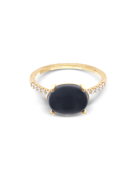 Nanis Dancing Mystery Black Onyx пръстен оникс, диаманти AS7-599