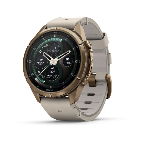 Garmin Fenix 9 Pro inReach Autumn Gold Titanium с Bone кожена каишка 010-04335-41