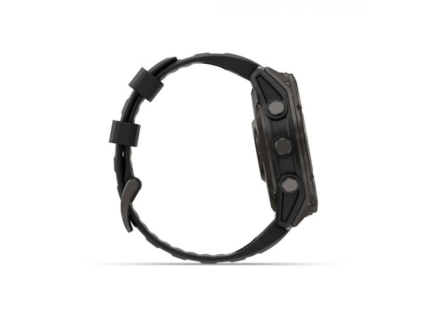 GARMIN FENIX 8 PRO 51MM AMOLED SAPPHIRE CARBON GRAY DLC TITANIUM С BLACK/PEBBLE GRAY СИЛИКОНОВА КАИШКА 010-03199-01