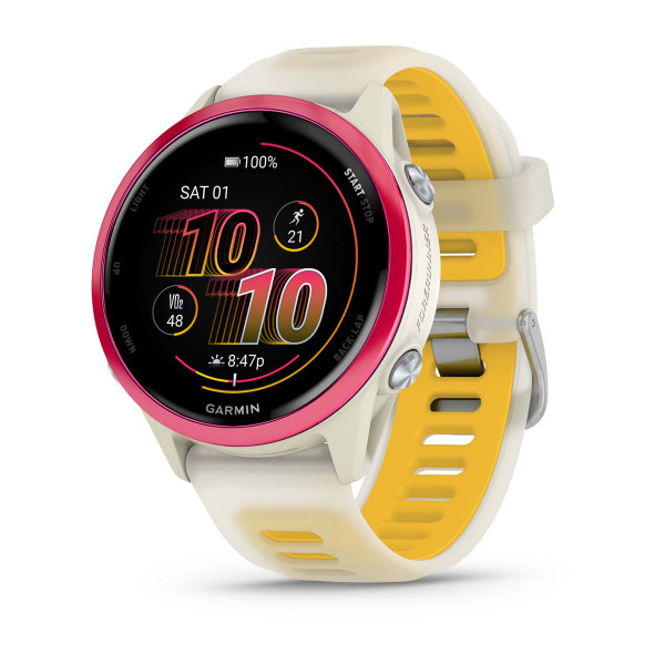 Garmin Forerunner 570 Raspberry Aluminium с Translucent Bone/Mango каишка 010-02970-02