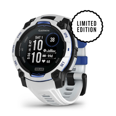 ЧАСОВНИК GARMIN INSTINCT 3 SOLAR WHITESTONE С BOLT BLUE LIMITED EDITION 45MM 010-02934-03