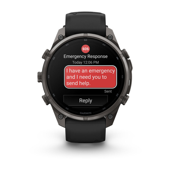Garmin Fenix 9 Pro inReach Carbon Gray DLC Titanium с Black/Pebble Grey силиконова каишка 010-04336-11