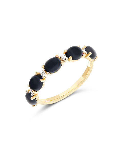Nanis Dancing Mystery Black Onyx пръстен оникс, диаманти AS29-597